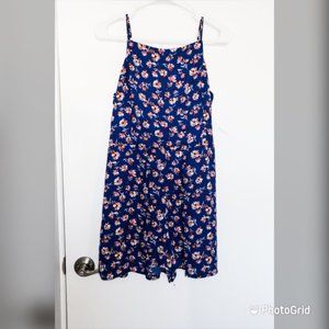 Xhilaration Navy Blue Floral Romper Size Medium